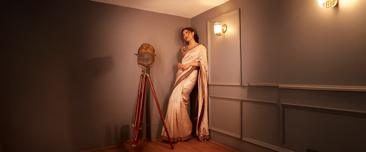 In the Shade of Sandalwood: The Cultural Grace of the Beige Saree