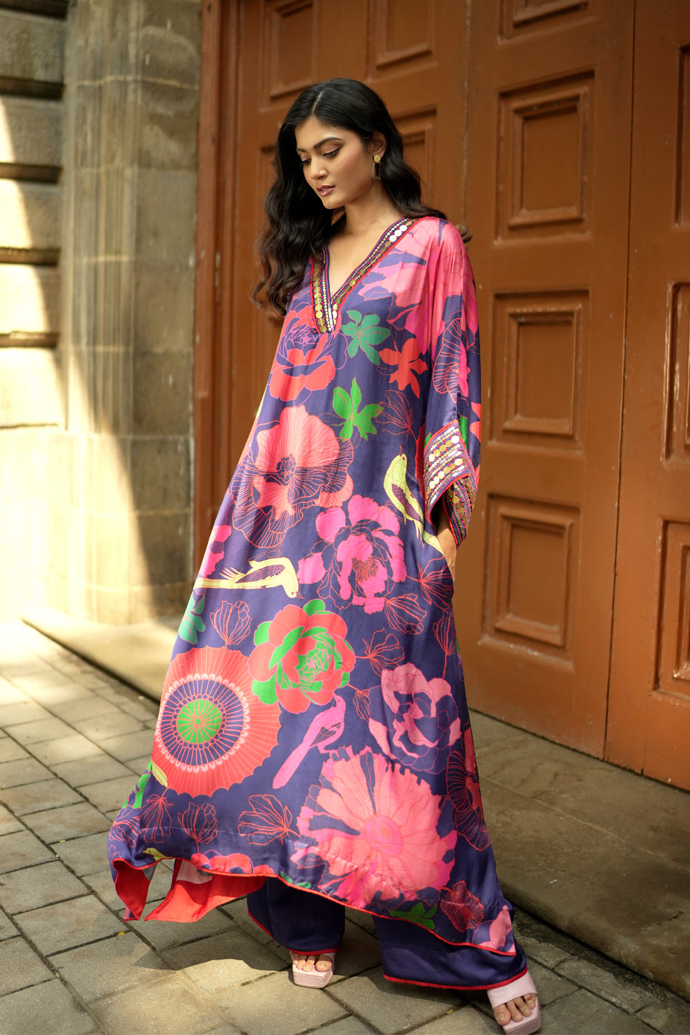 Mahek Jain in Indigo floral kurta with culottes