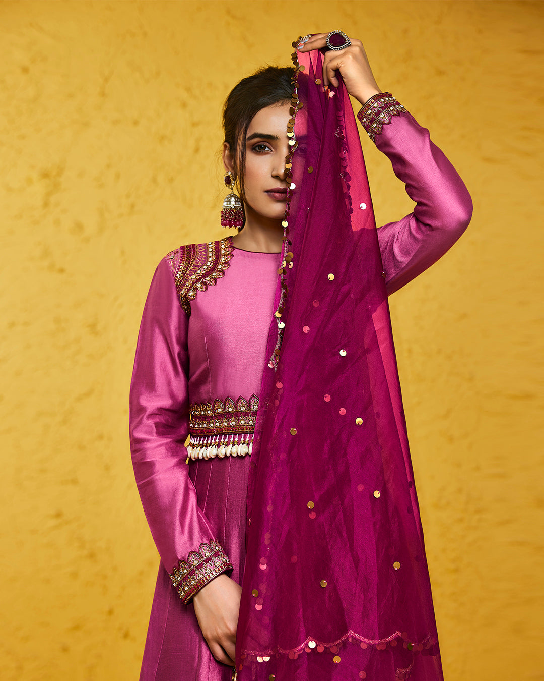 Ombre Pink Anarkali