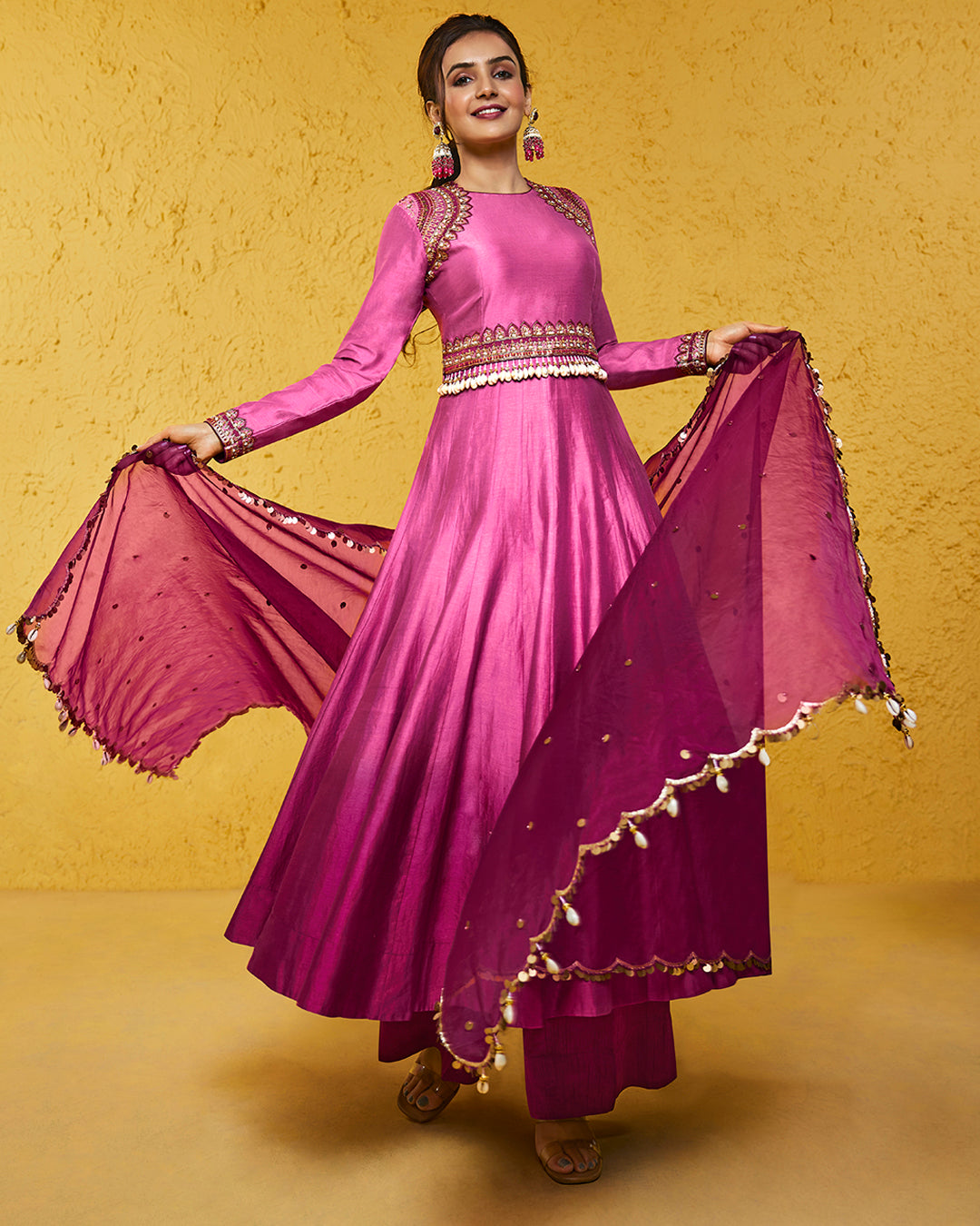 Ombre Pink Anarkali