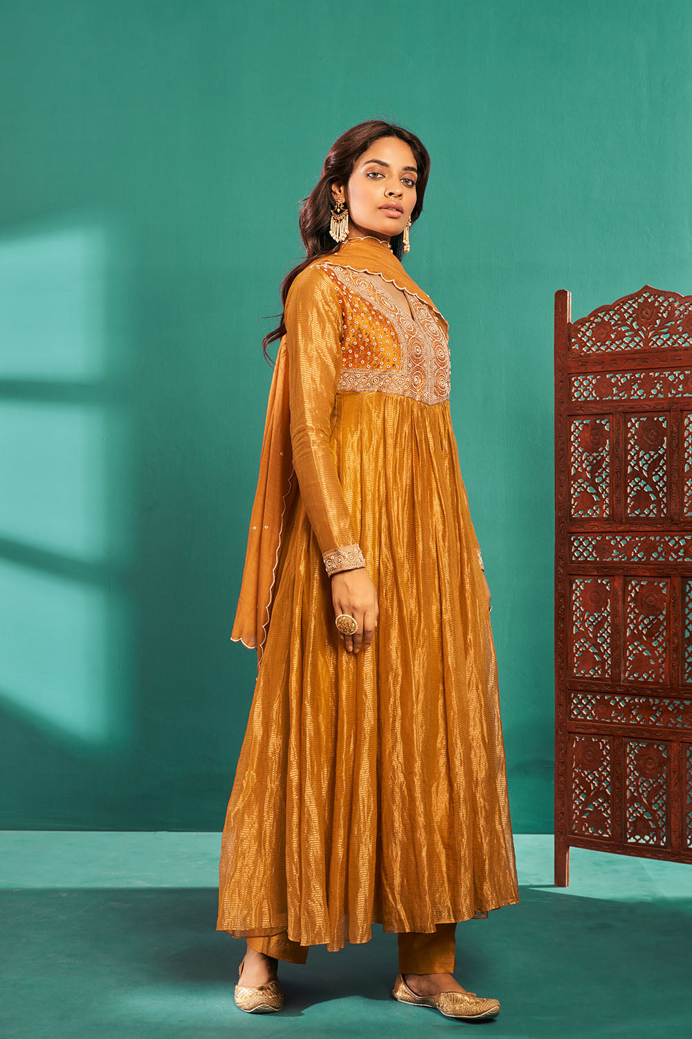 Saina Nehwal in Mustard Yellow Anarkali