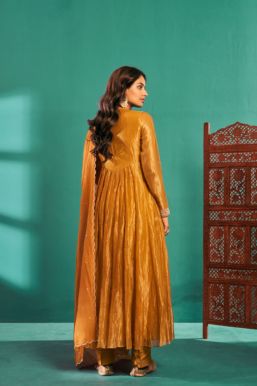 Saina Nehwal in Mustard Yellow Anarkali