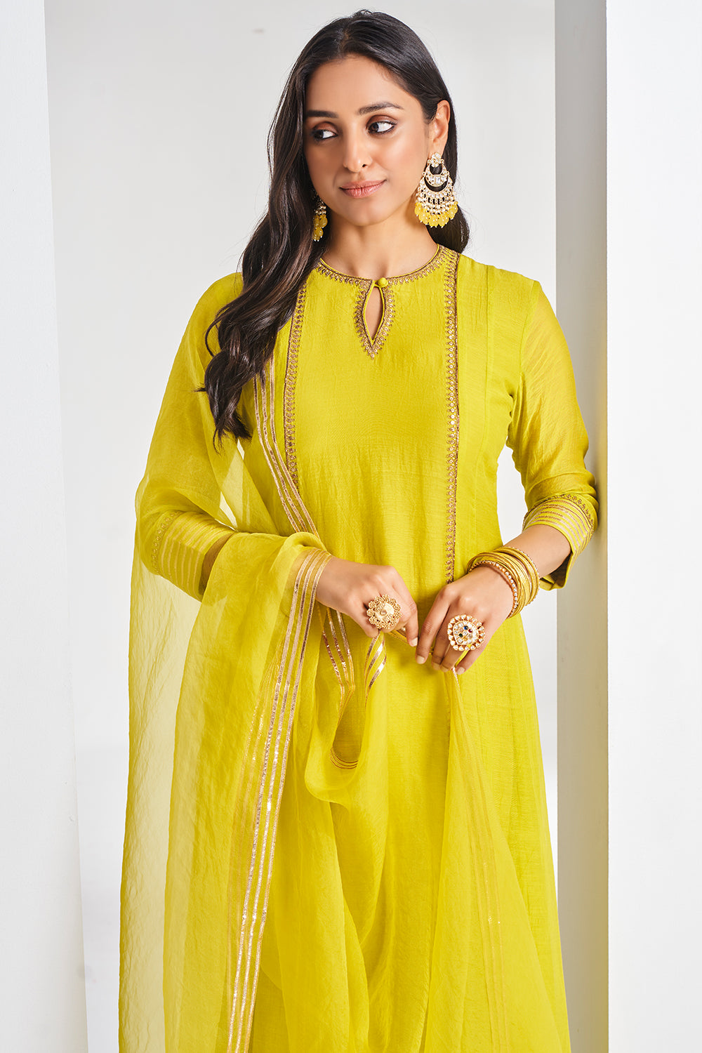 Megha Seehra & Kamiya Jani in Yellow Kurta set