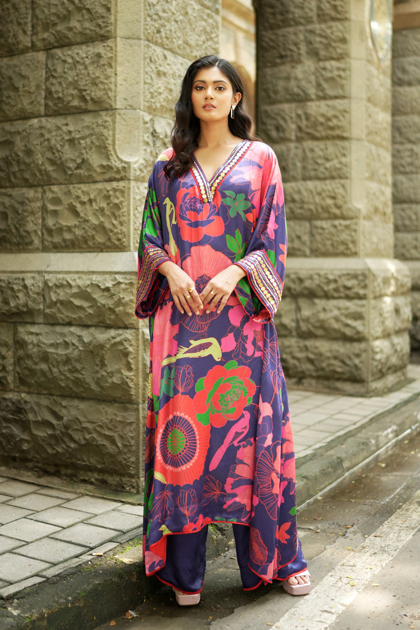 Mahek Jain in Indigo floral kurta with culottes