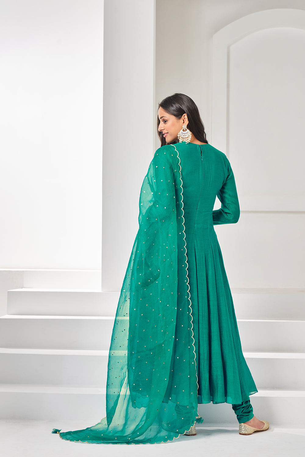 Pine Green Angrakha