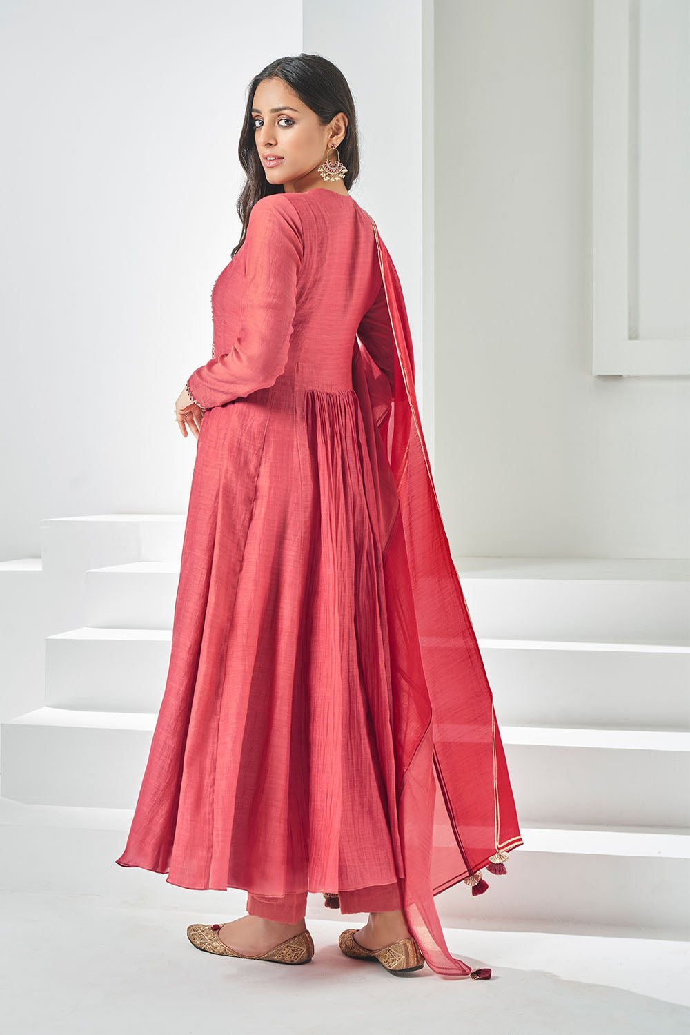 Carrot Red Anarkali