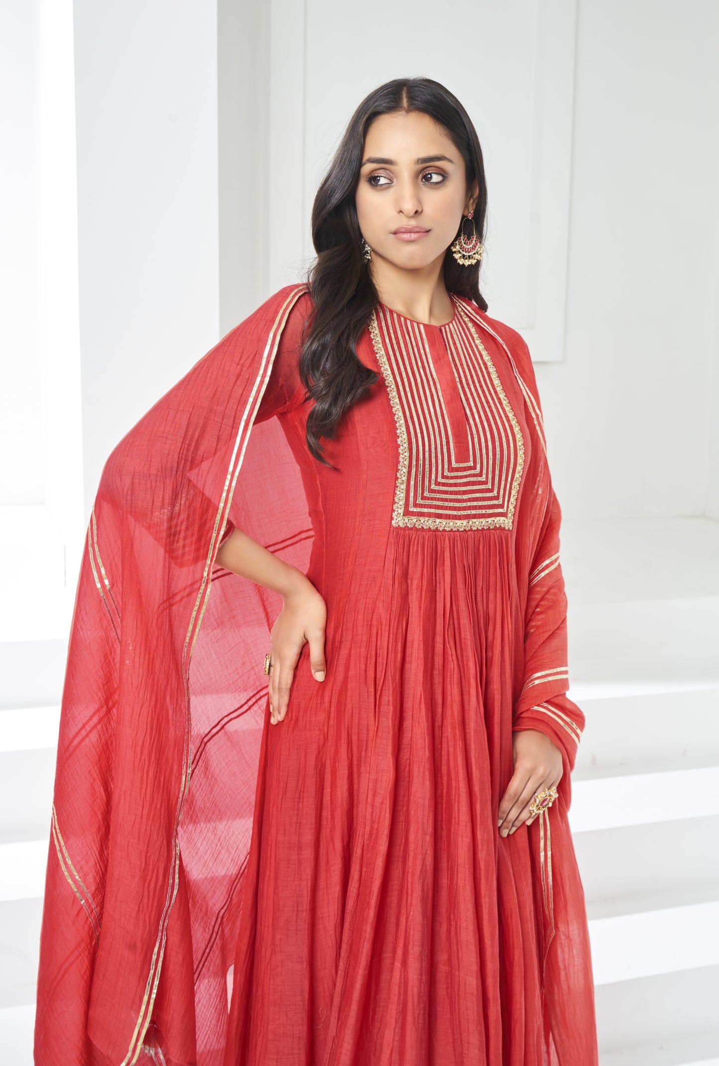 Tomato Red Anarkali