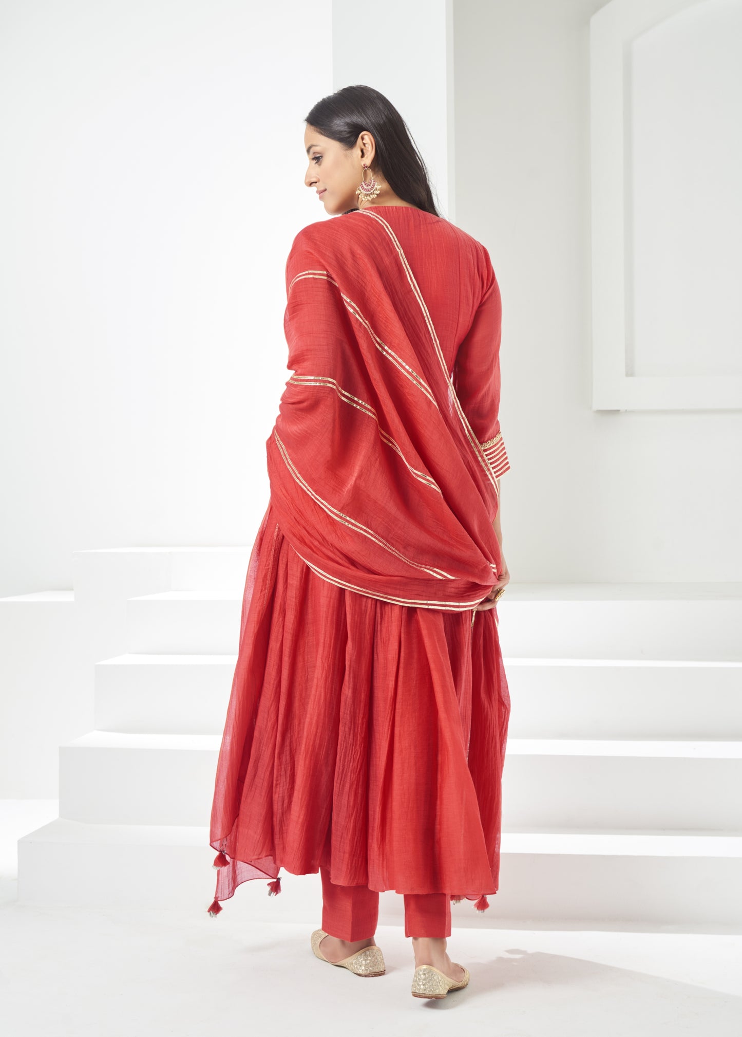 Tomato Red Anarkali