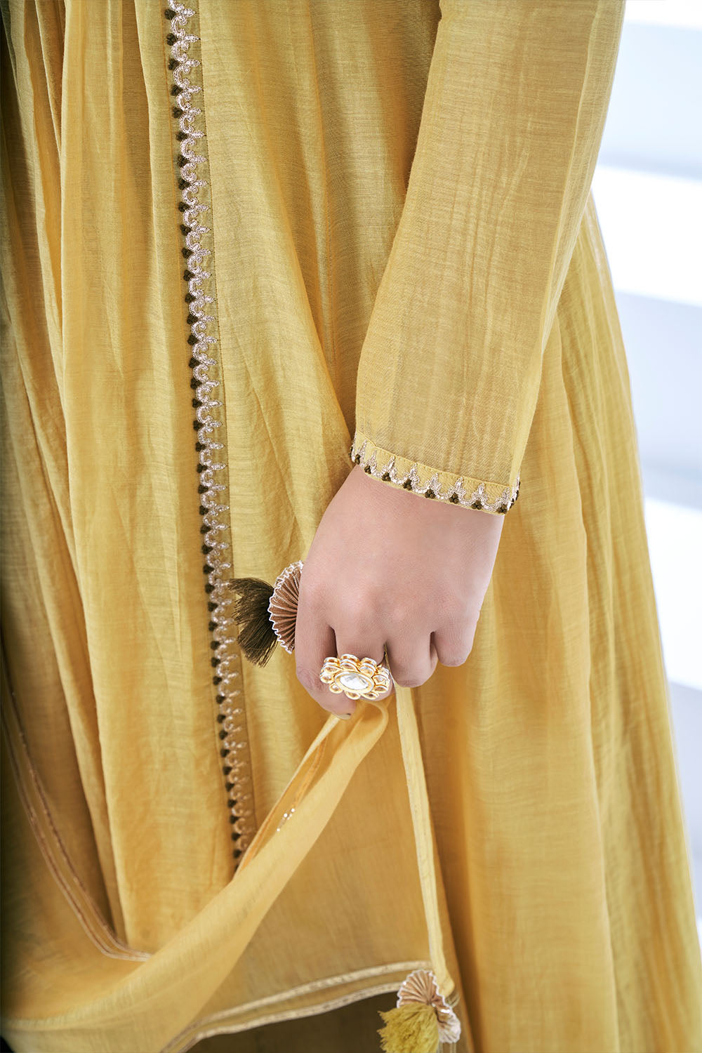 Biscoff Yellow Anarkali