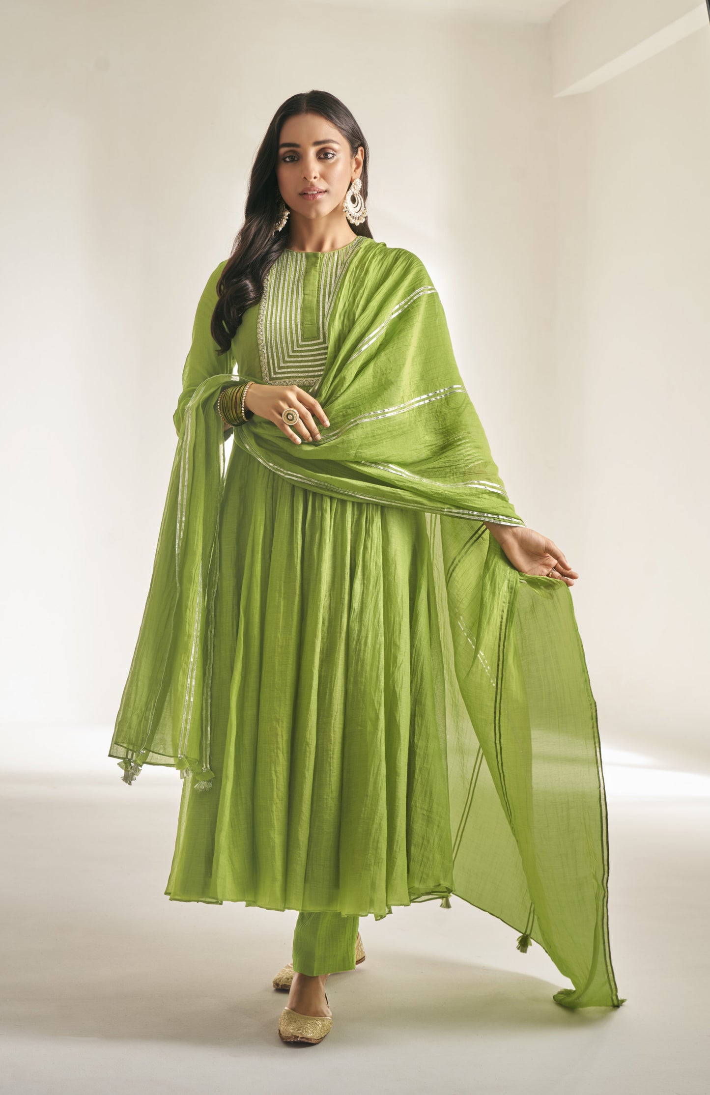 Apple Green Anarkali Set