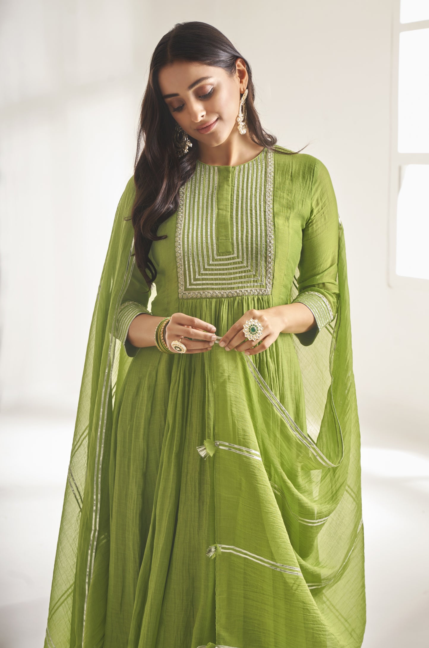 Disha Parmar in Apple Green Anarkali