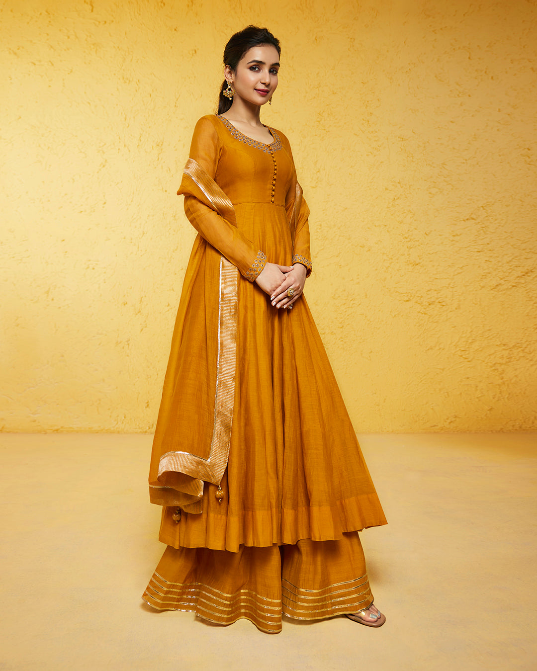 Hebah Patel in Mustard Anarkali