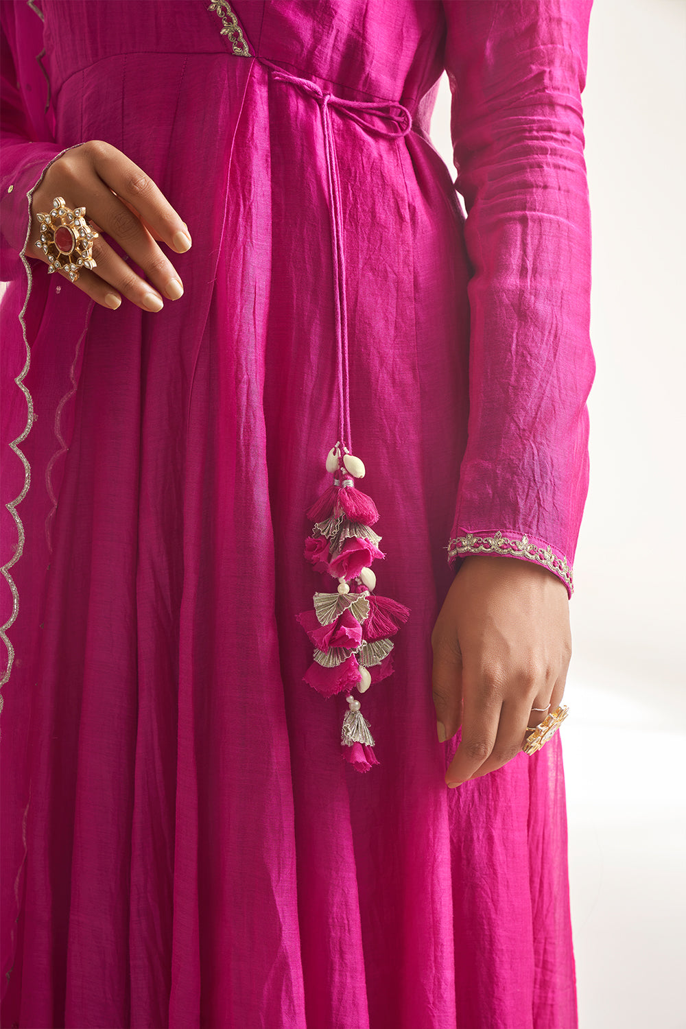 Asmit Sehra in Hot Pink Angrakha