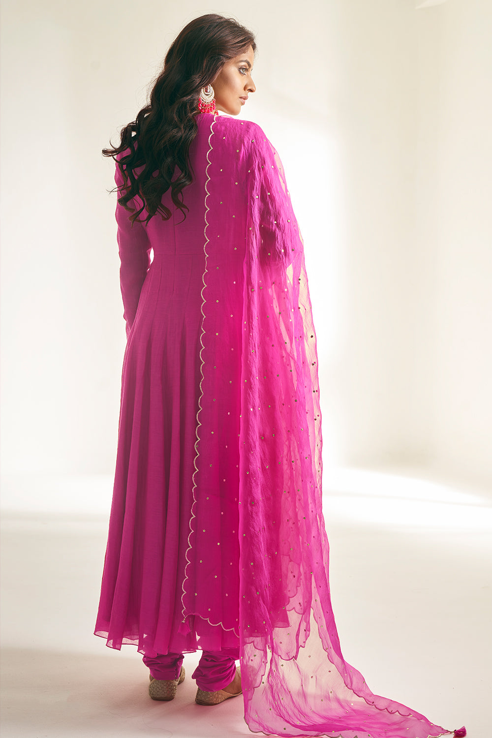 Asmit Sehra in Hot Pink Angrakha