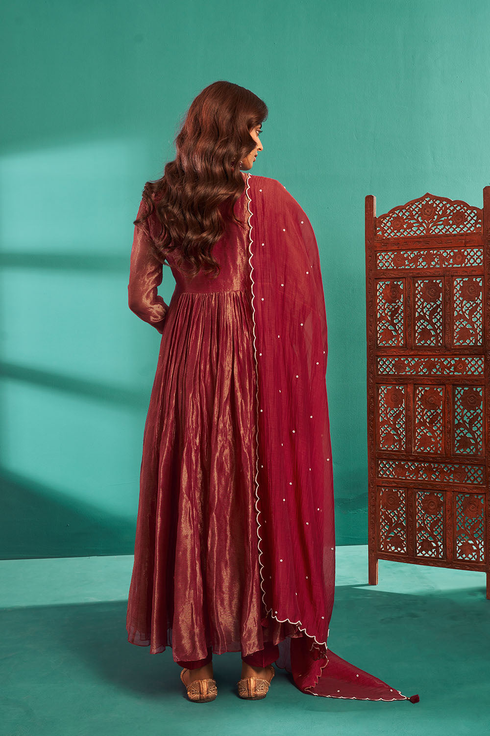 Helly Shah in Red Anarkali