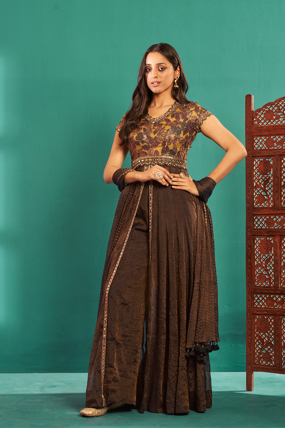 Himadari Bhatnagar in Espresso Brown Anarkali