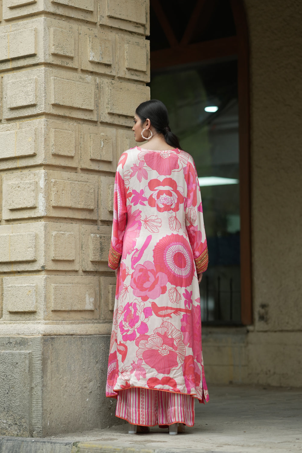 Mahek Jain in Beige floral kurta with culottes