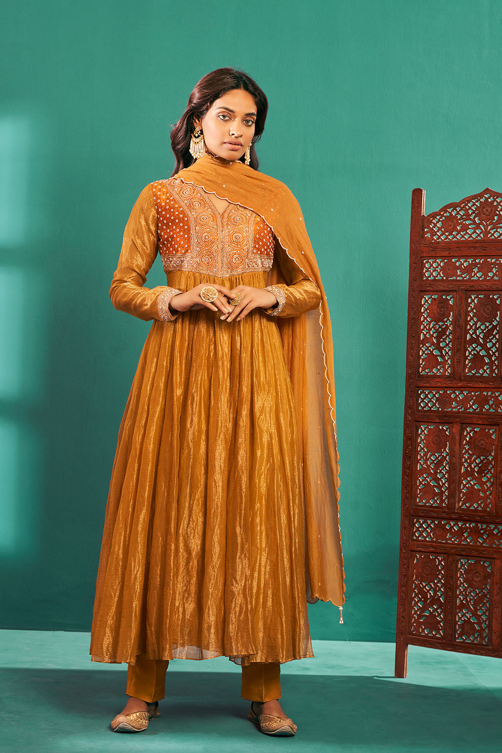 Saina Nehwal in Mustard Yellow Anarkali