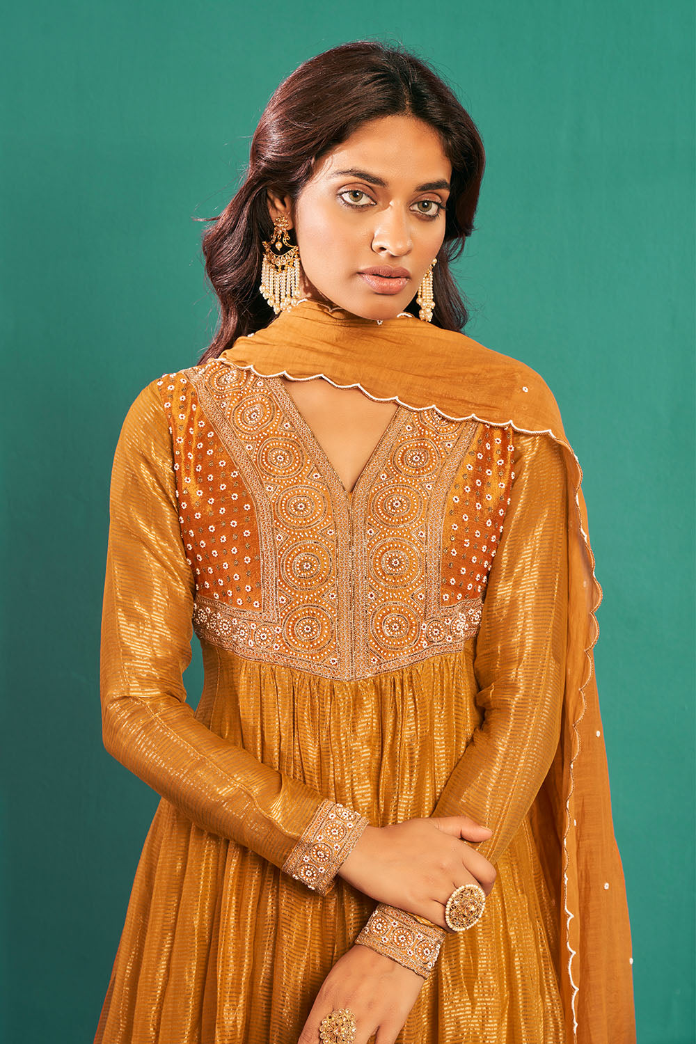 Saina Nehwal in Mustard Yellow Anarkali
