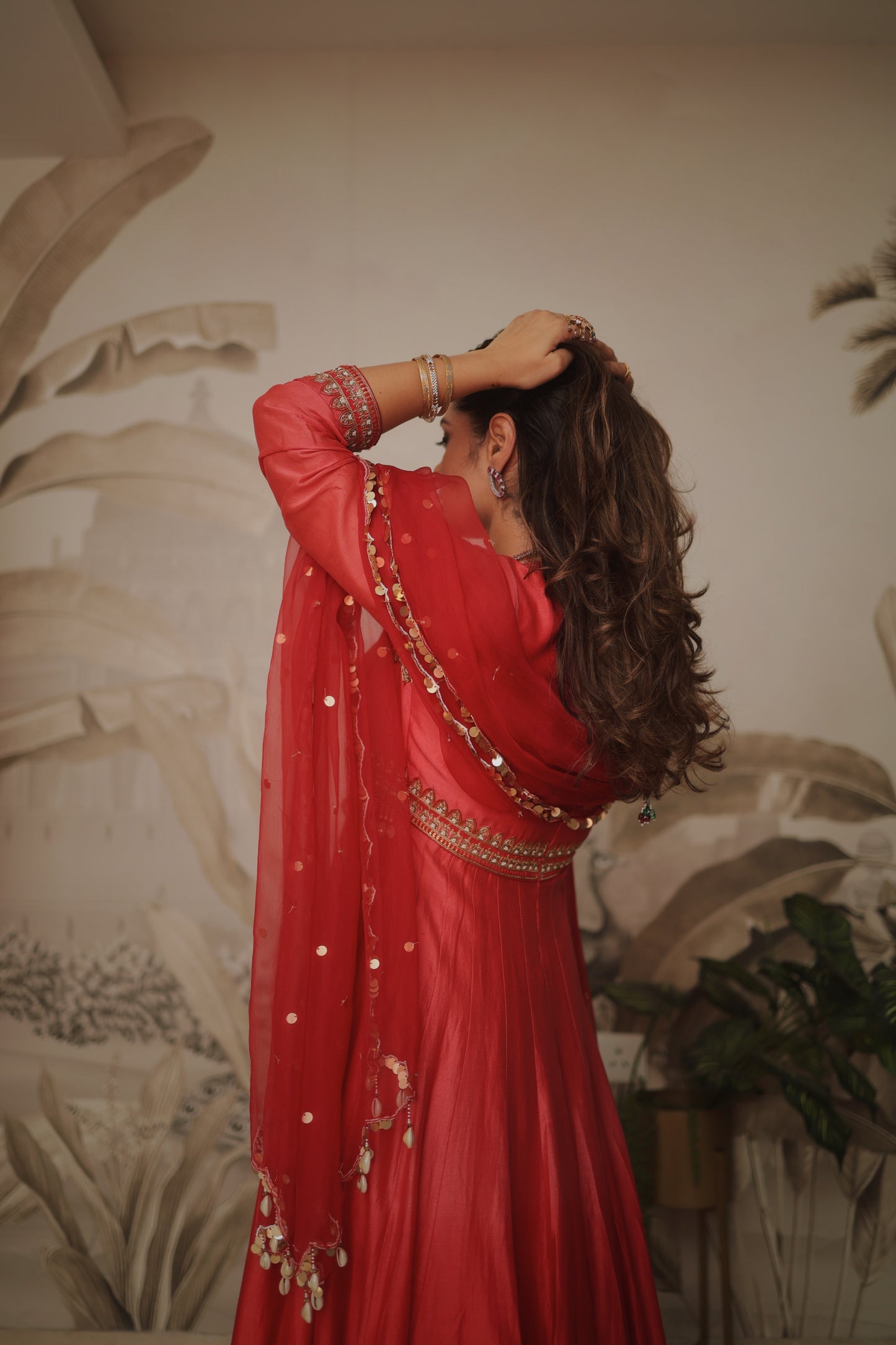 Pallavi singh in our red ombre anarkali