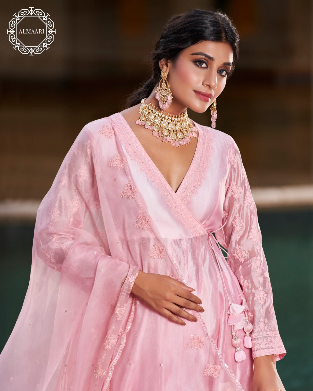 Neeti Mohan in Light Pink Angrakha