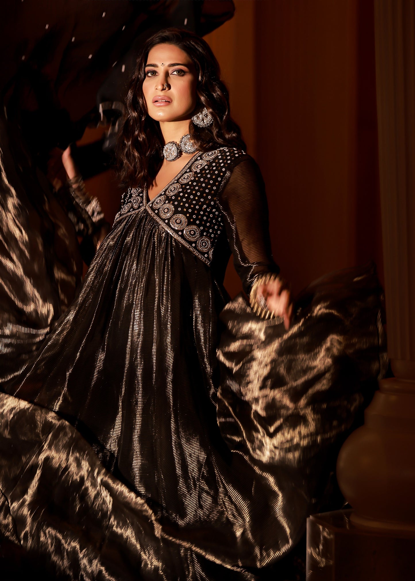 Crushed Black Anarkali