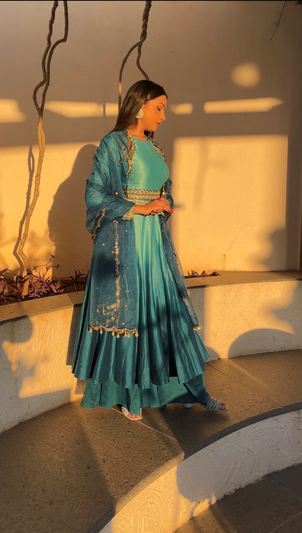 Ombre Blue Anarkali