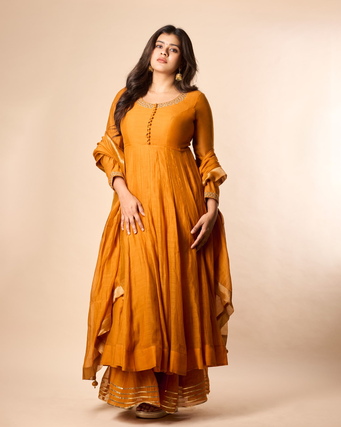 Hebah Patel in Mustard Anarkali