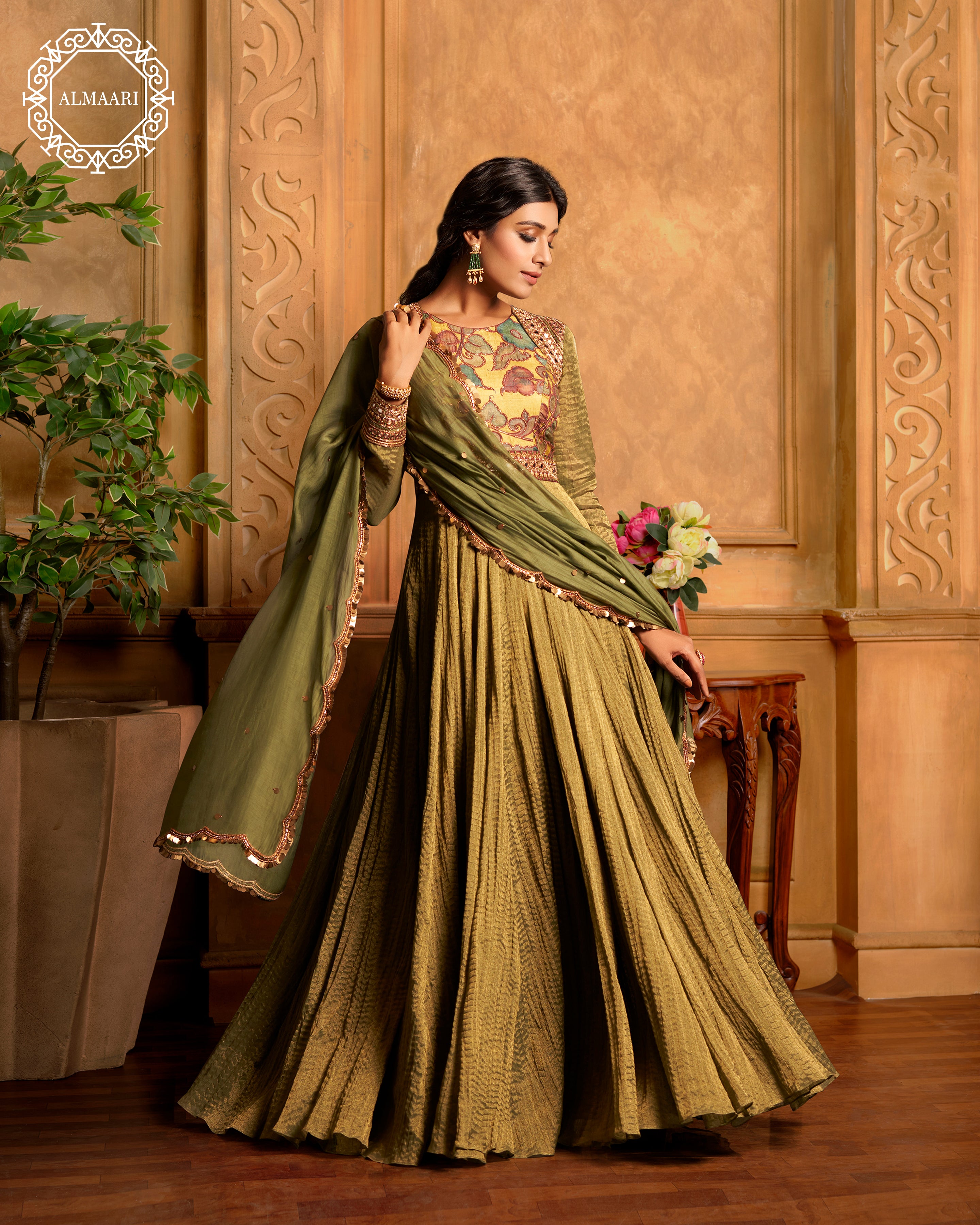 Kalamkari Green Gown