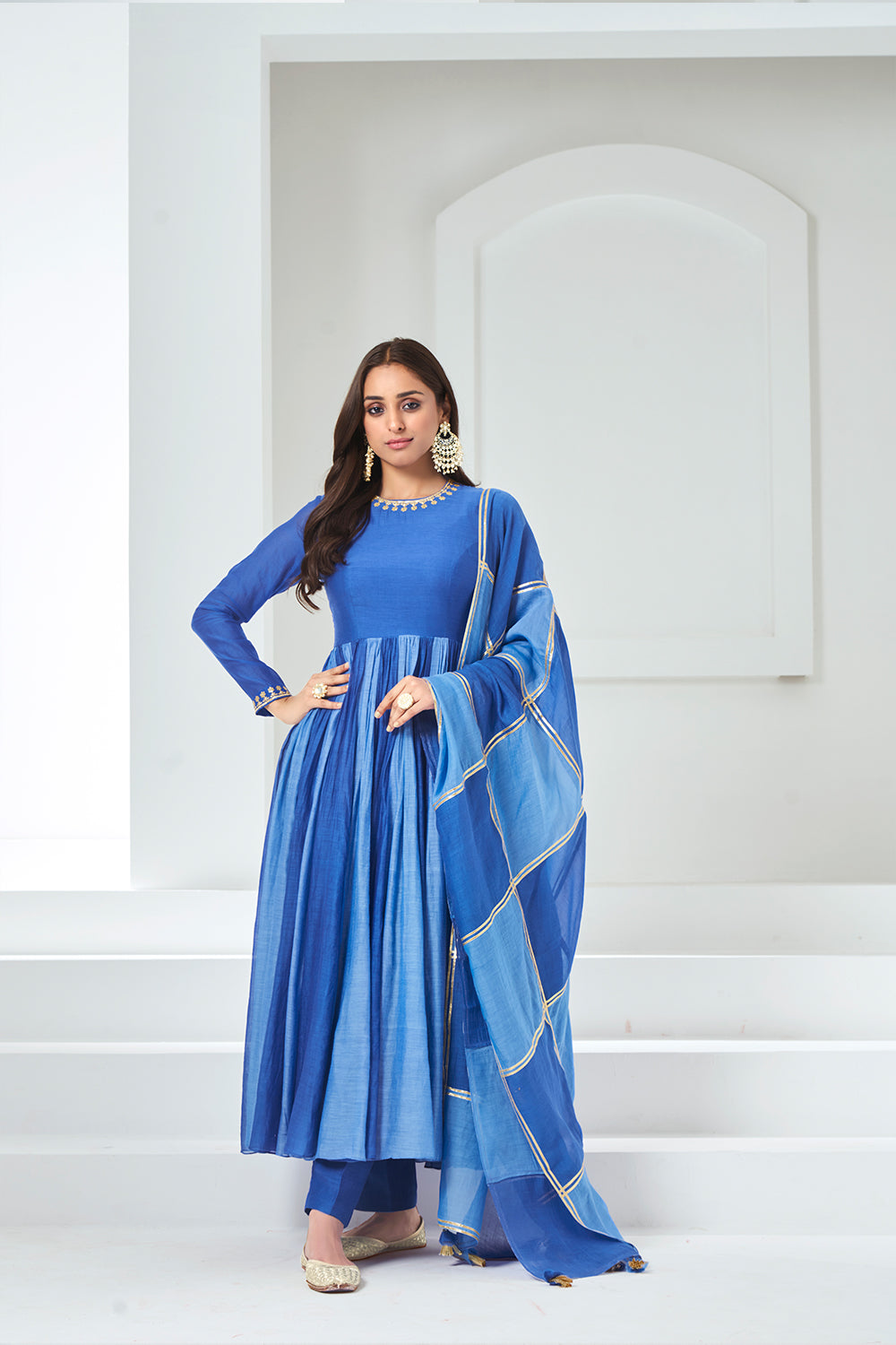 Sky Blue-Aqua Blue Anarkali