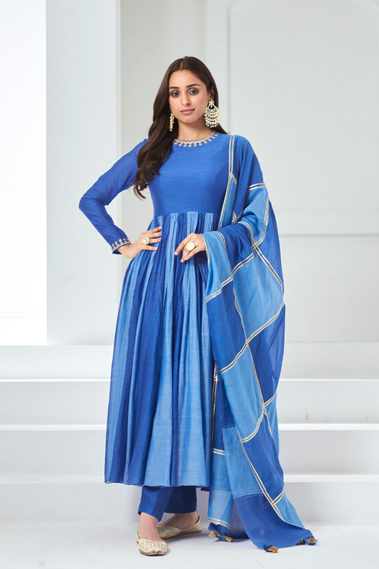 Sky Blue-Aqua Blue Anarkali