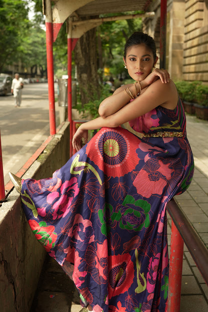 Floral Indigo gown