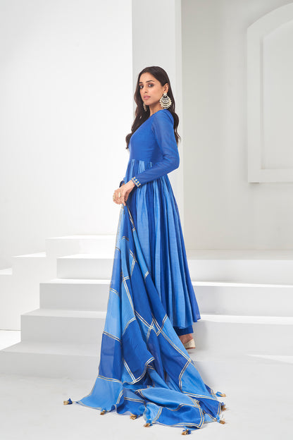 Sky Blue-Aqua Blue Anarkali