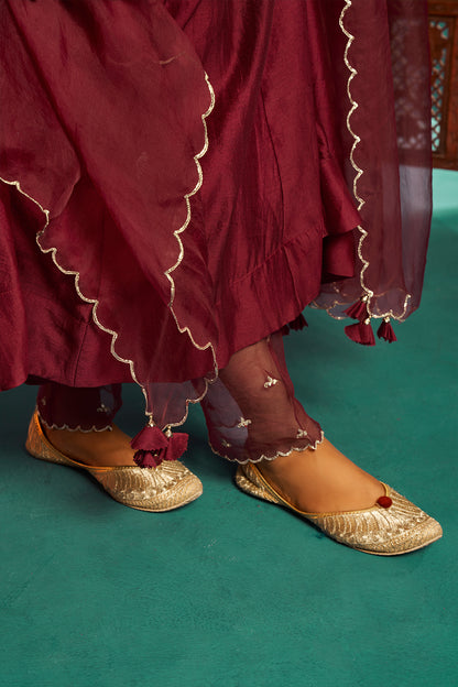 Maroon Anarkali