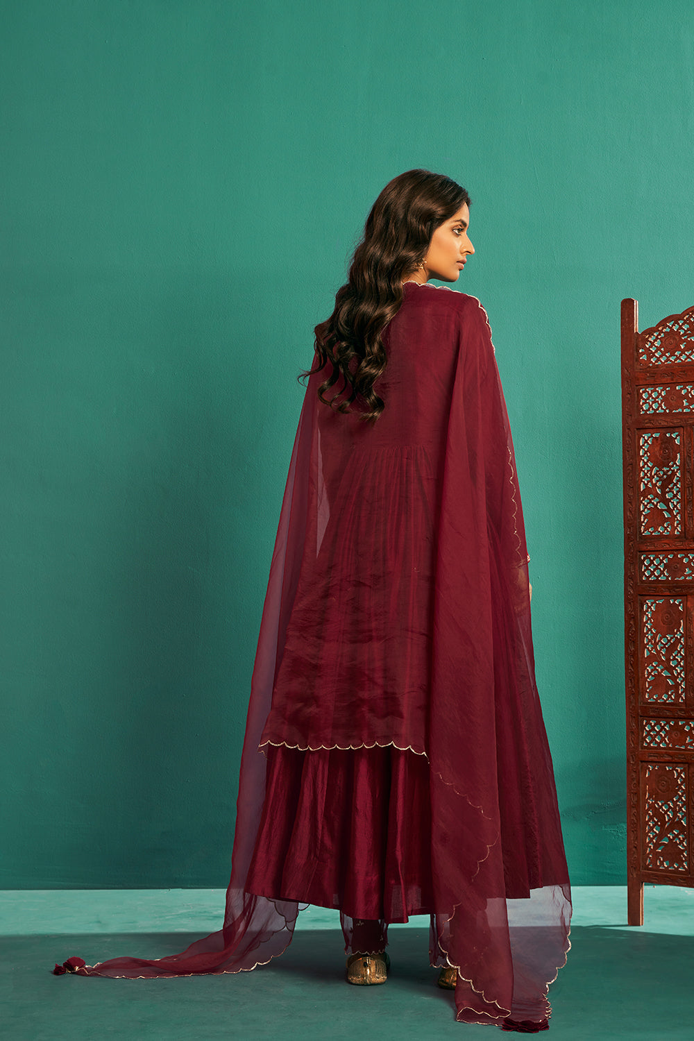 Maroon Anarkali