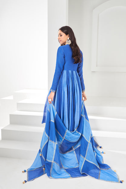 Sky Blue-Aqua Blue Anarkali