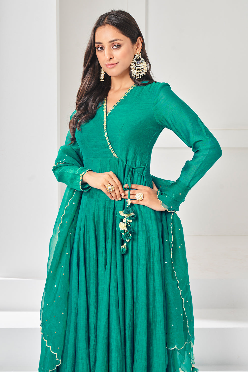 Pine Green Angrakha