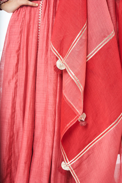 Carrot Red  Anarkali