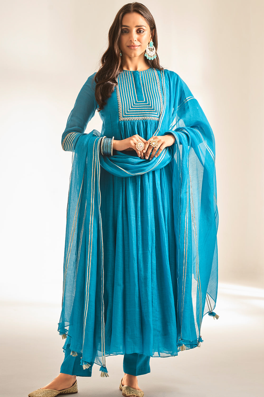 Olympic blue Anarkali