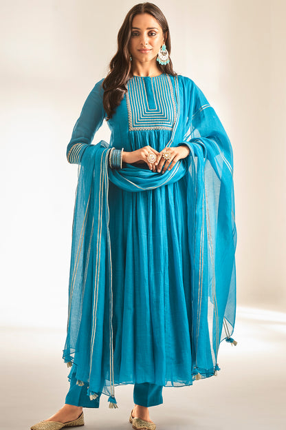 Olympic blue Anarkali