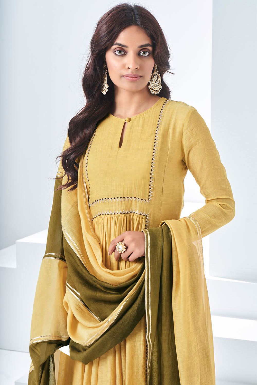 Biscoff Yellow Anarkali