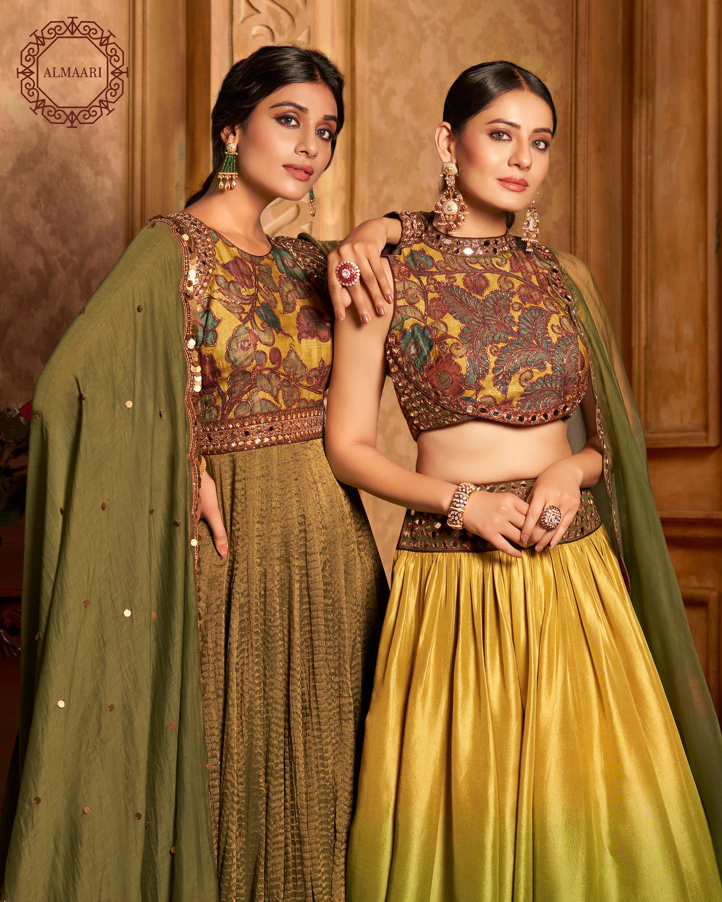 Shaded Kalamkari Green Lehenga Choli