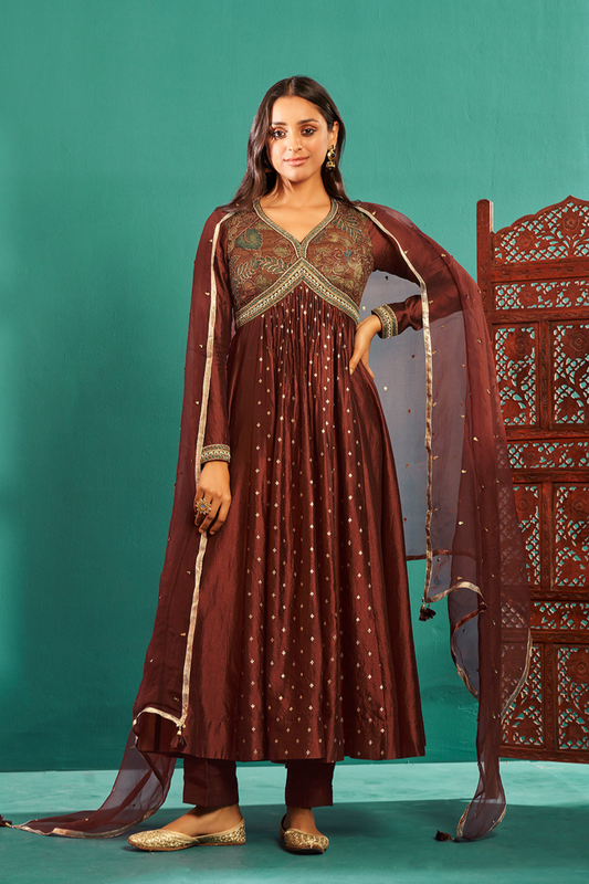 Syrup Brown Anarkali