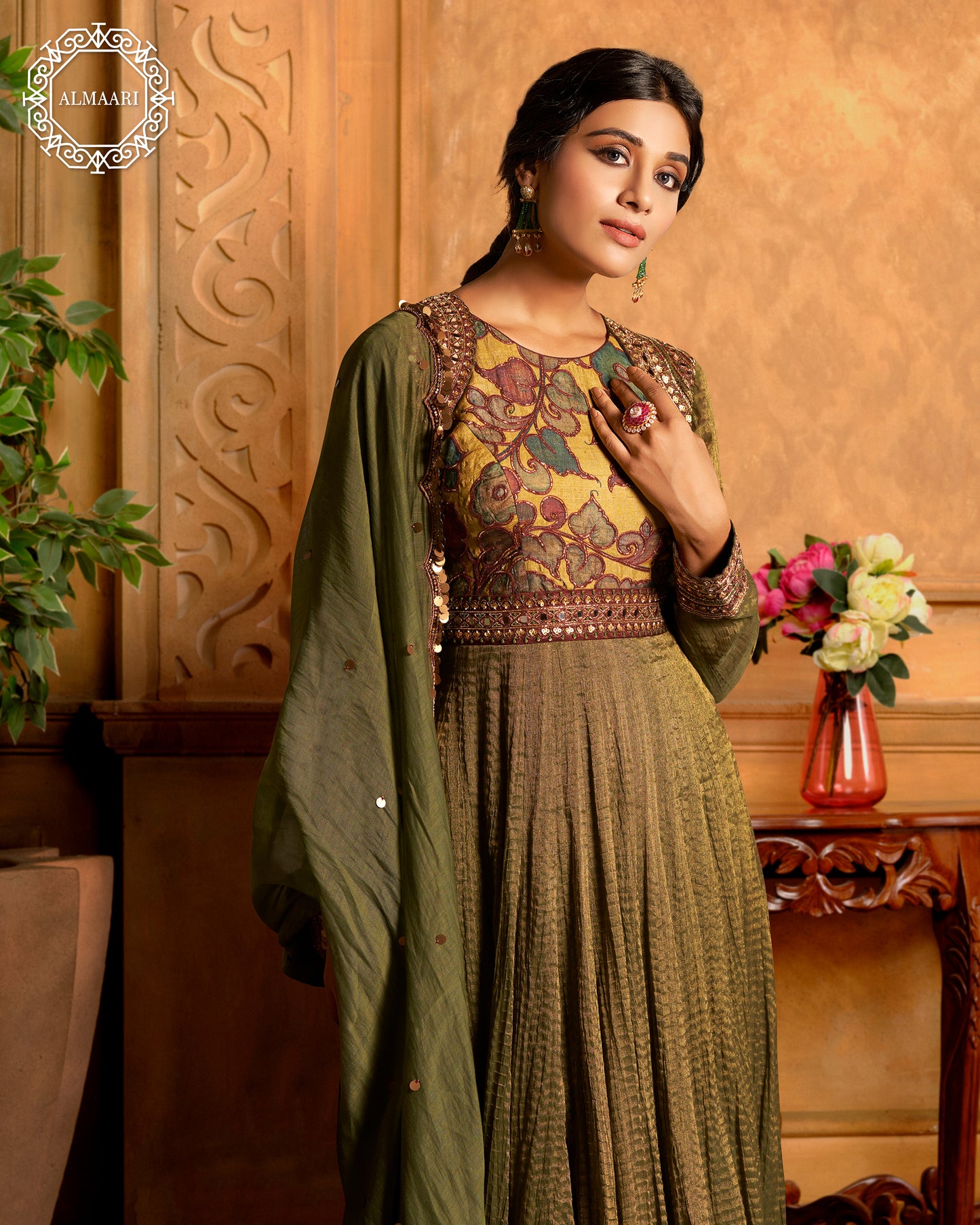 Kalamkari Green Gown