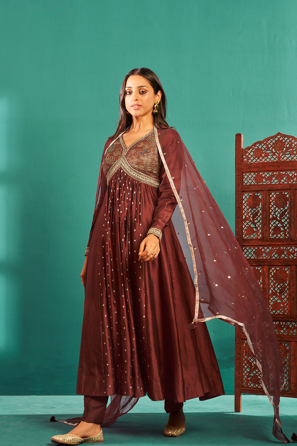 Syrup Brown Anarkali