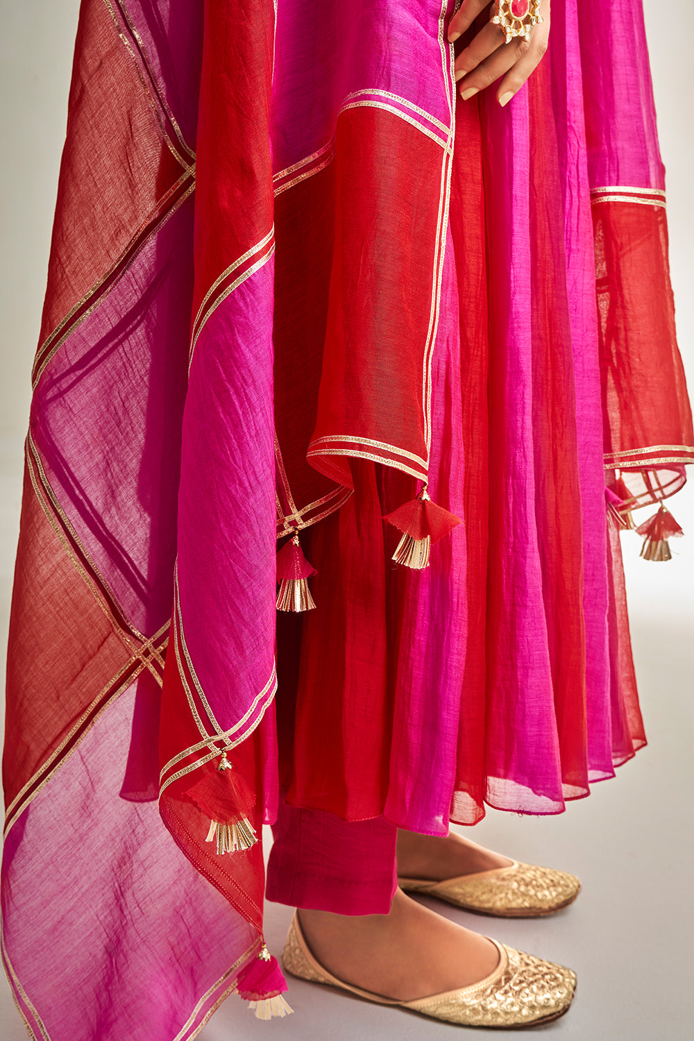 Ankita Parbhakar in Hot Pink and Cherry Red Anarkali