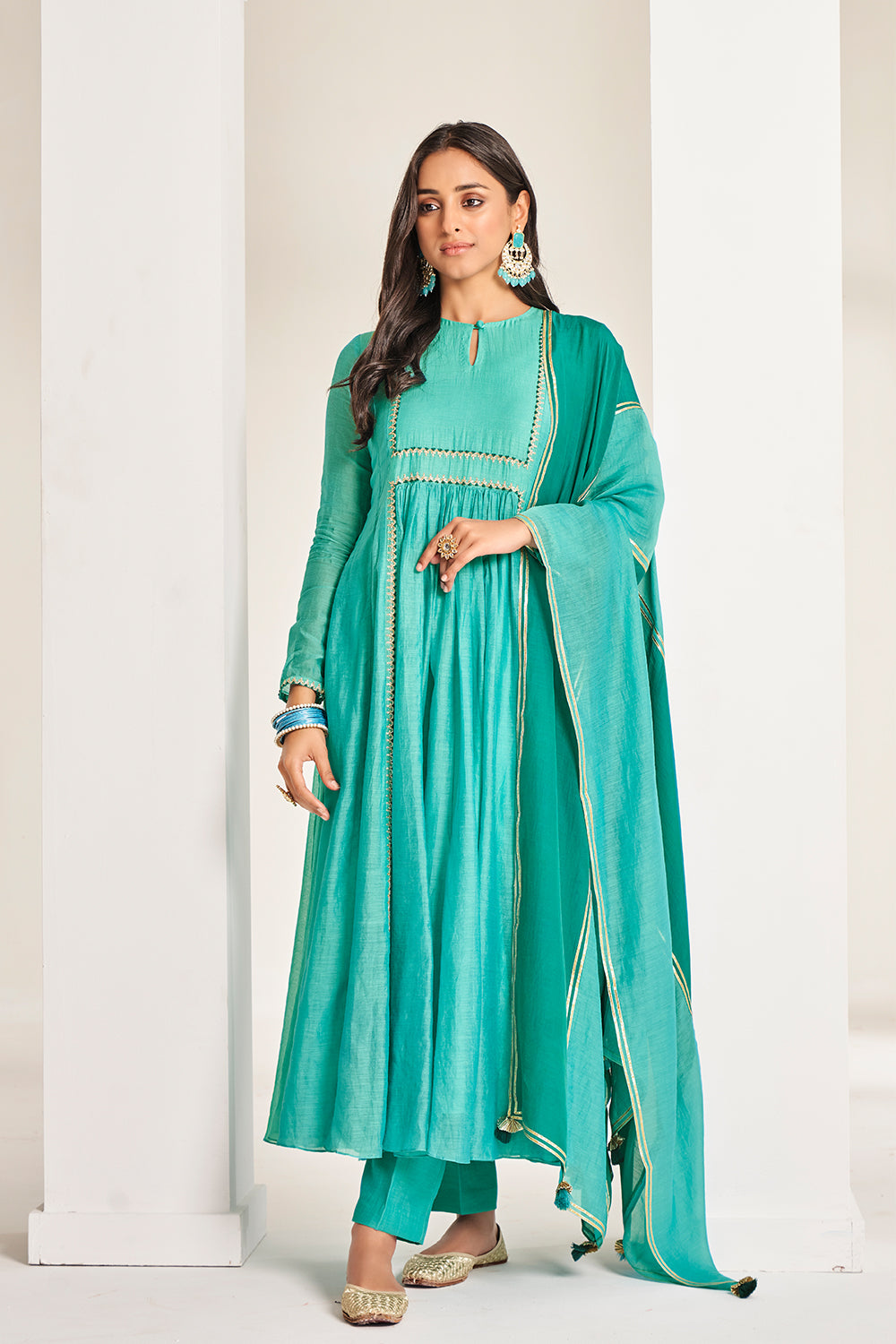 Aqua Green Anarkali