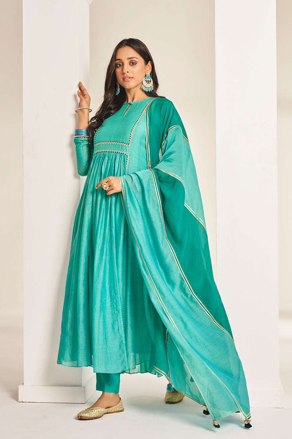 Aqua Green Anarkali