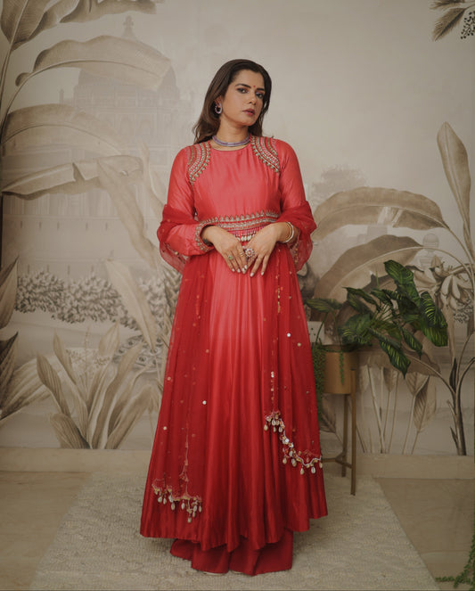 Pallavi singh in our red ombre anarkali