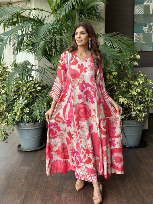 Printed kurta with culottes